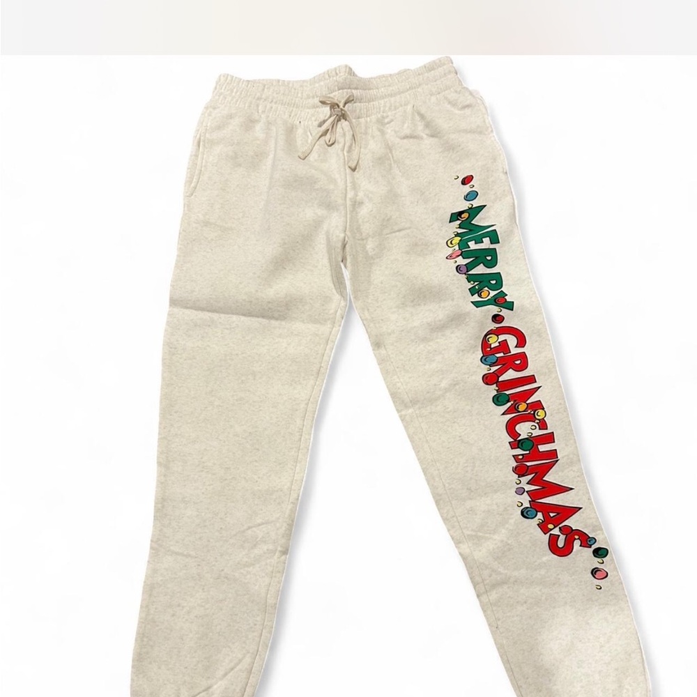 Unisex Cream Merry Grinchmas Pajama Pants